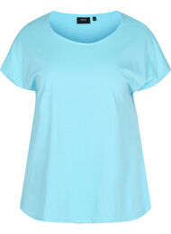 T-shirt i bomullsmix, Blue Topaz