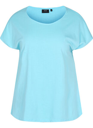 T-shirt i bomullsmix, Blue Topaz, Packshot image number 0