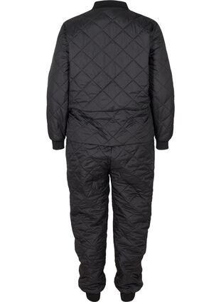 Quiltad 2-i-1 jumpsuit med fickor, Black, Packshot image number 1