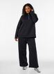 Sweatpants med h&ouml;g midja och vida ben, Svart, Model image number 0