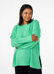 Stickad blus med rund halsringning, Light G. Green Mel., Model image number 0