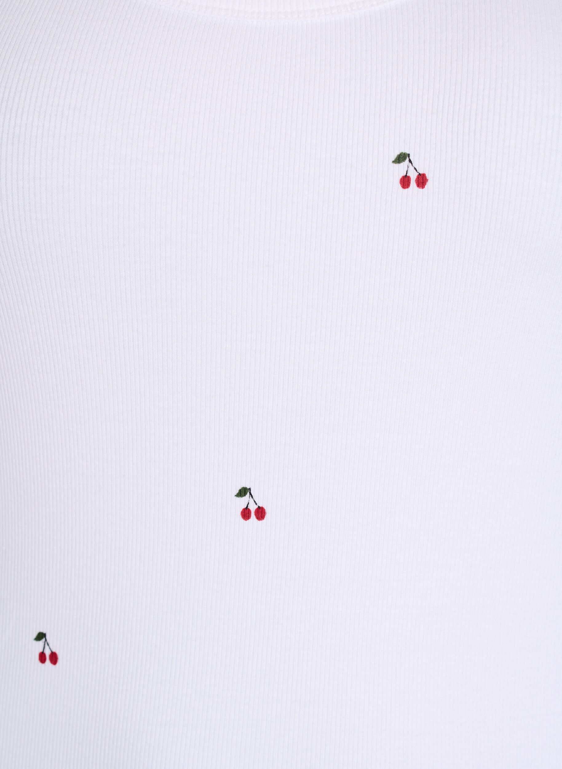 Zizzi T&aring;tsittande topp med motiv, Vit, Packshot image number 2