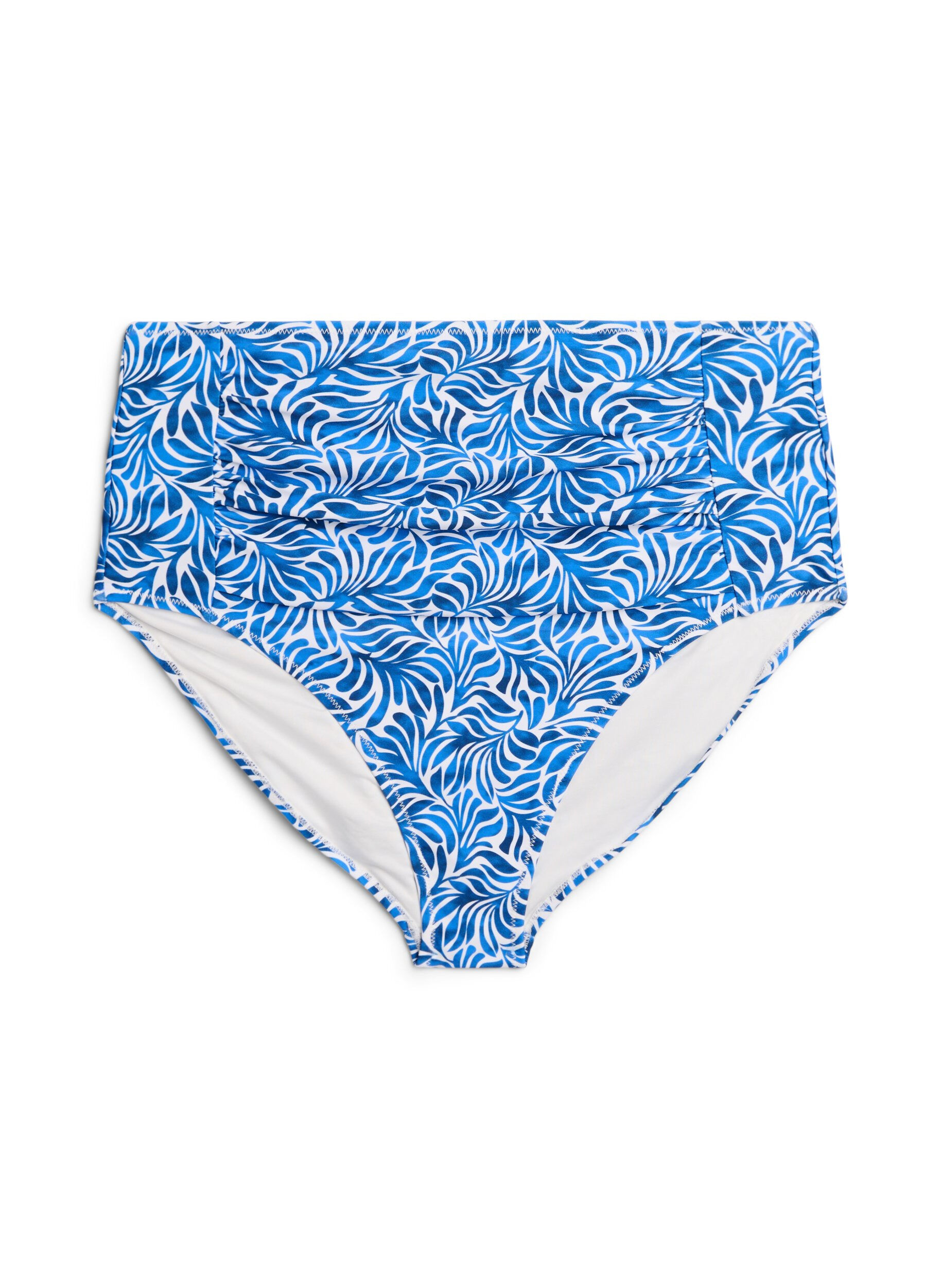 Zizzi Bikinitrosa med m&ouml;nster och h&ouml;g midja, Bl&aring;, Packshot image number 0