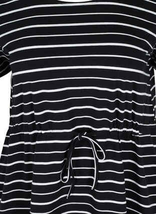 Kortärmad bomullstunika, Black/White Stripe , Packshot image number 2