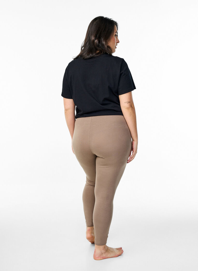 Basic leggings i viskos, Brun, Model image number 2