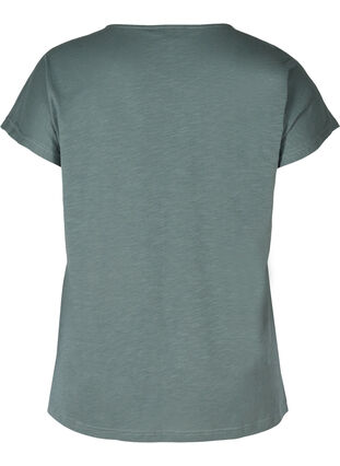 T-shirt i bomull med stjärnmotiv upptill, Balsam Green STARS, Packshot image number 1