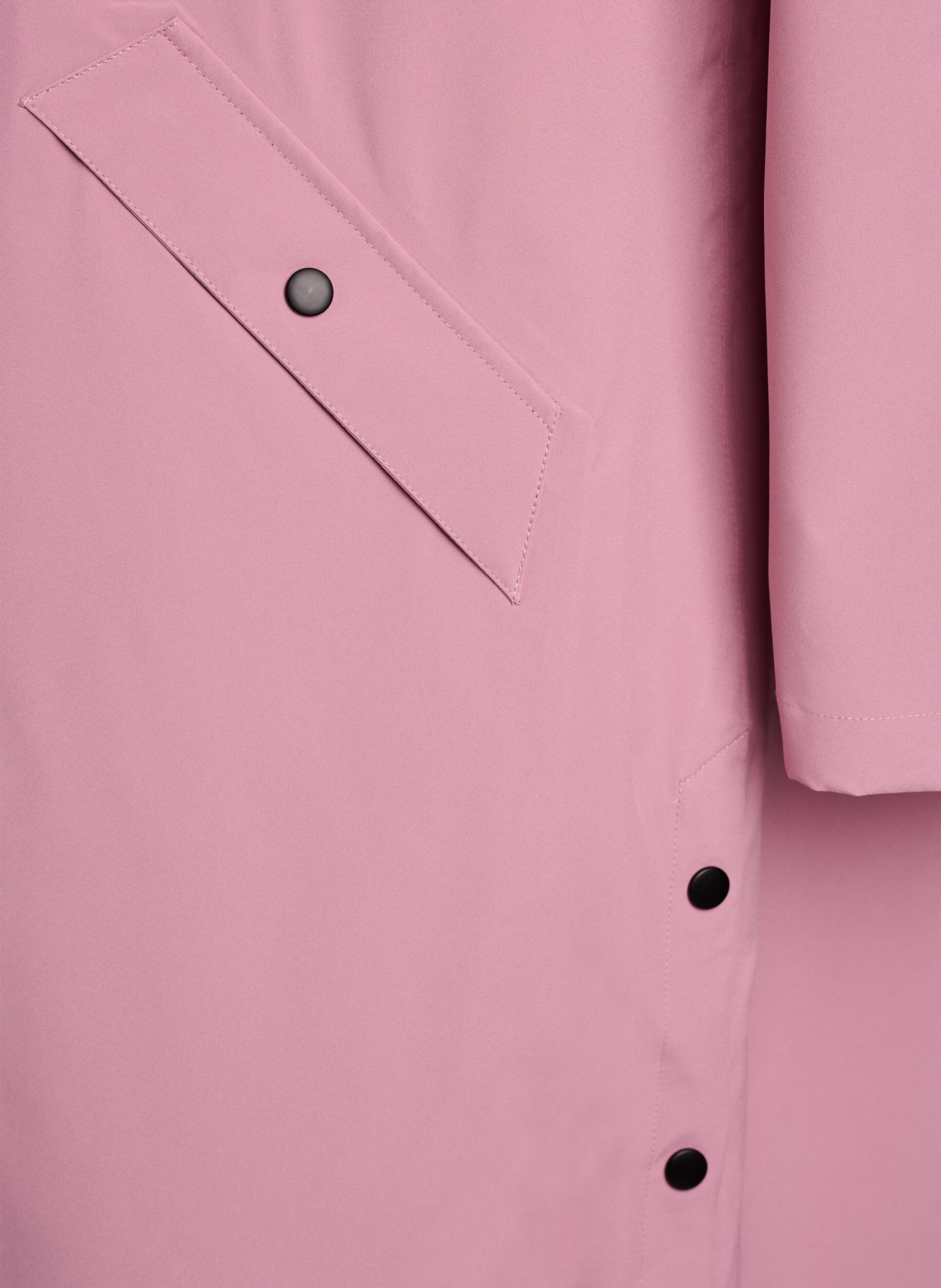 ZizziRegnjacka med fickor och huva, Rosa, Packshot image number 3