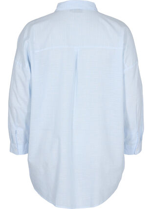 Randig nattskjorta i bomull, White w. Blue Stripe, Packshot image number 1