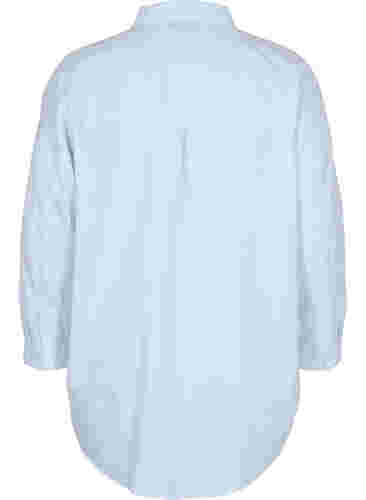 Randig nattskjorta i bomull, White w. Blue Stripe, Packshot image number 1