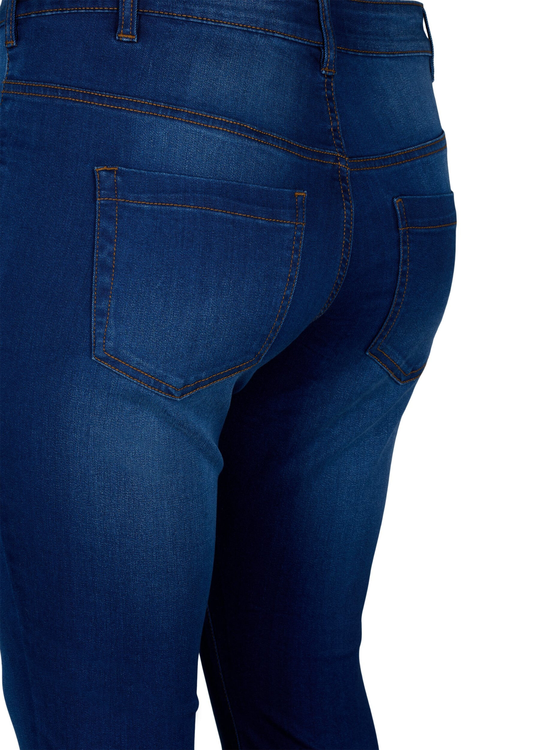 Zizzi Viona jeans med normal midja, Bl&aring;, Packshot image number 3