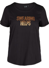  T-shirt till träning med print, Black Swearing