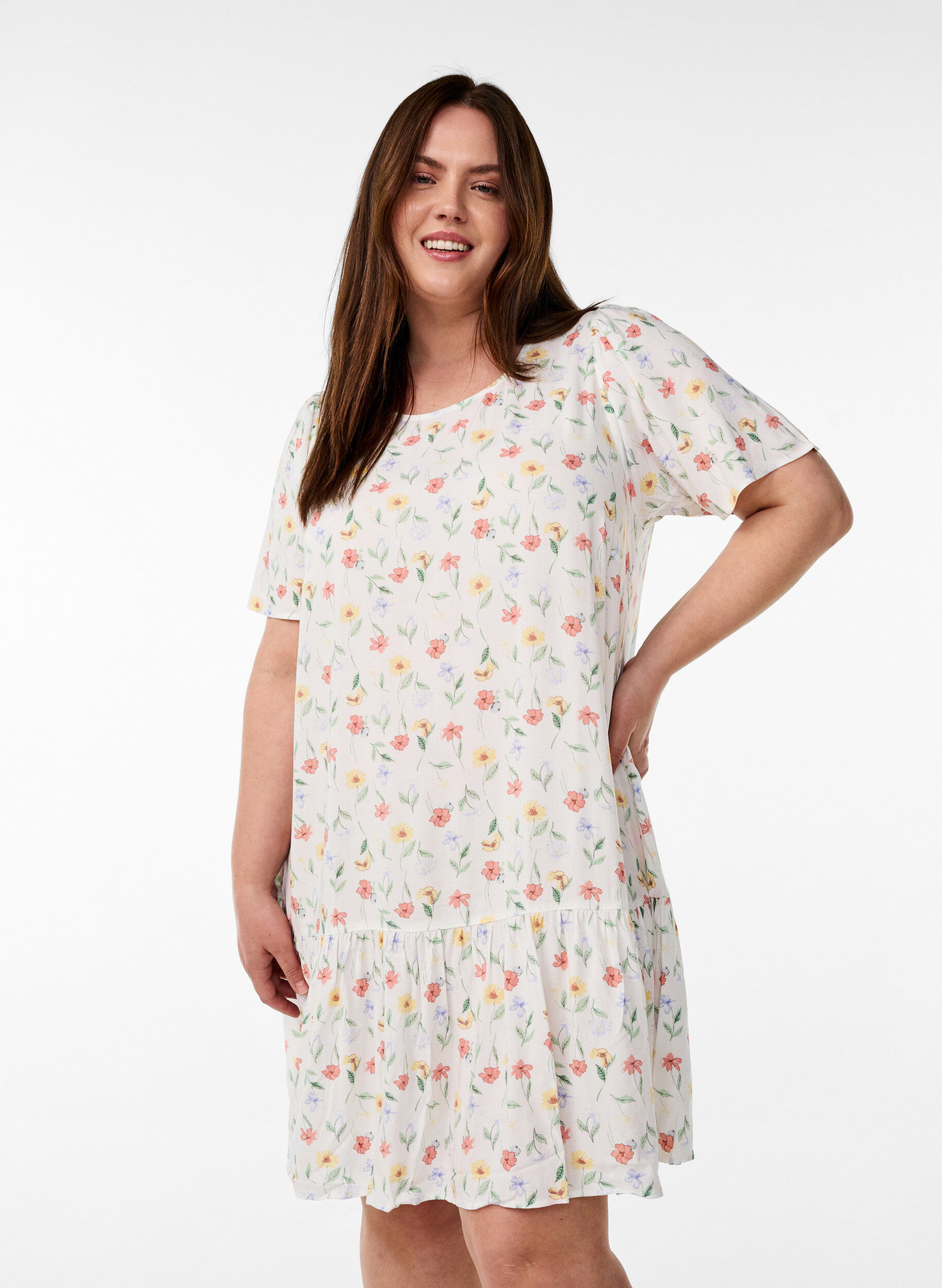 ZizziKl&auml;nning i viskos med sk&auml;rning, Vit, Model image number 0