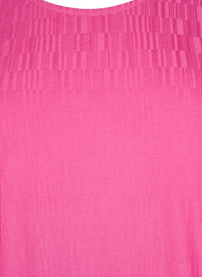 Blus med struktur och 3/4-&auml;rmar, Rosa, Packshot image number 2