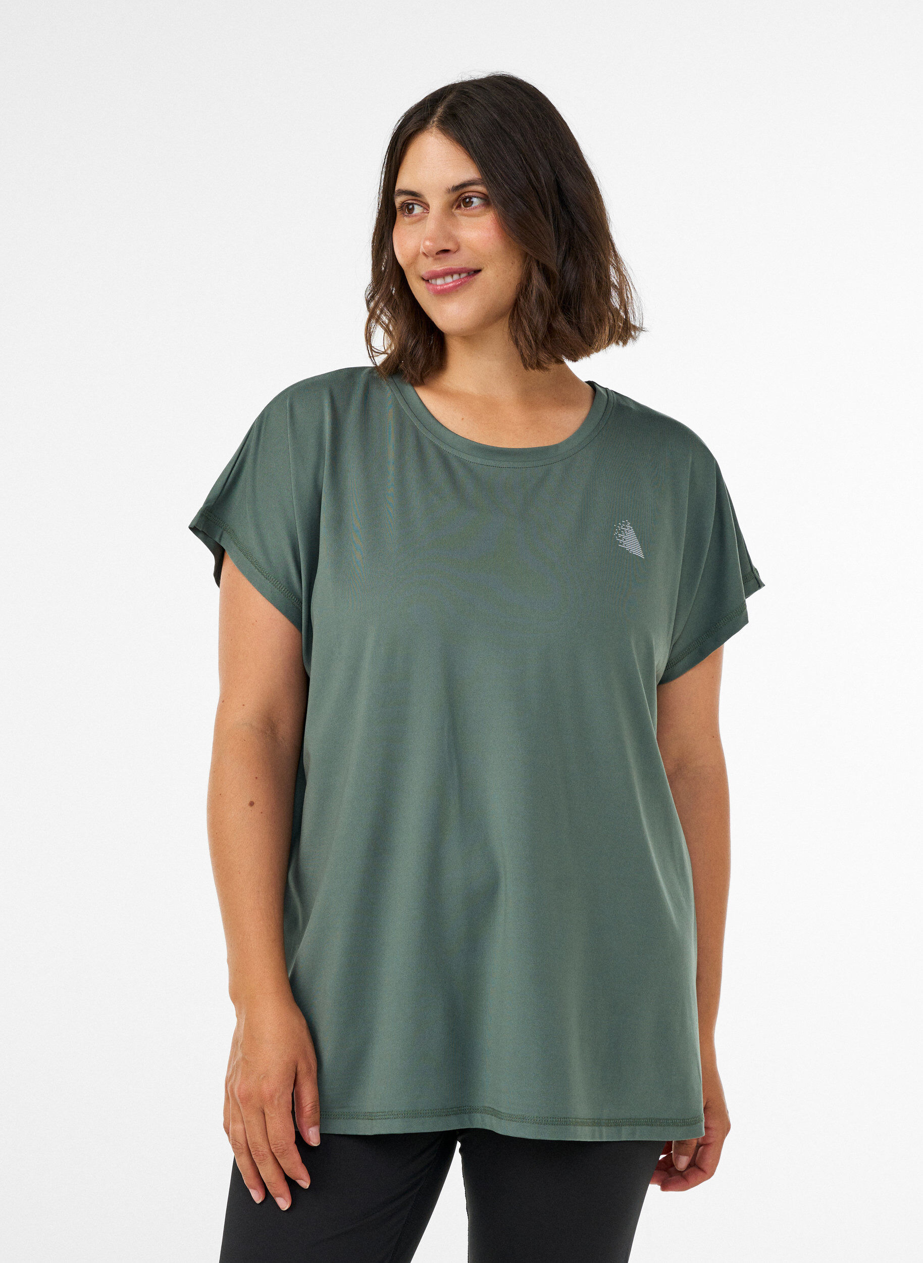 Enf&auml;rgad tr&auml;nings-T-shirt, Gr&ouml;n, Model
