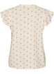 &Auml;rml&ouml;s blus med virkad kant och volangdetalj, Beige, Packshot image number 1