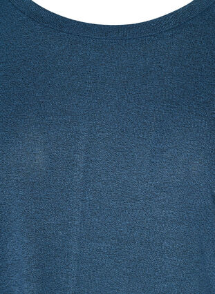 Enfärgad tröja med långa ärmar, Dark Blue, Packshot image number 2