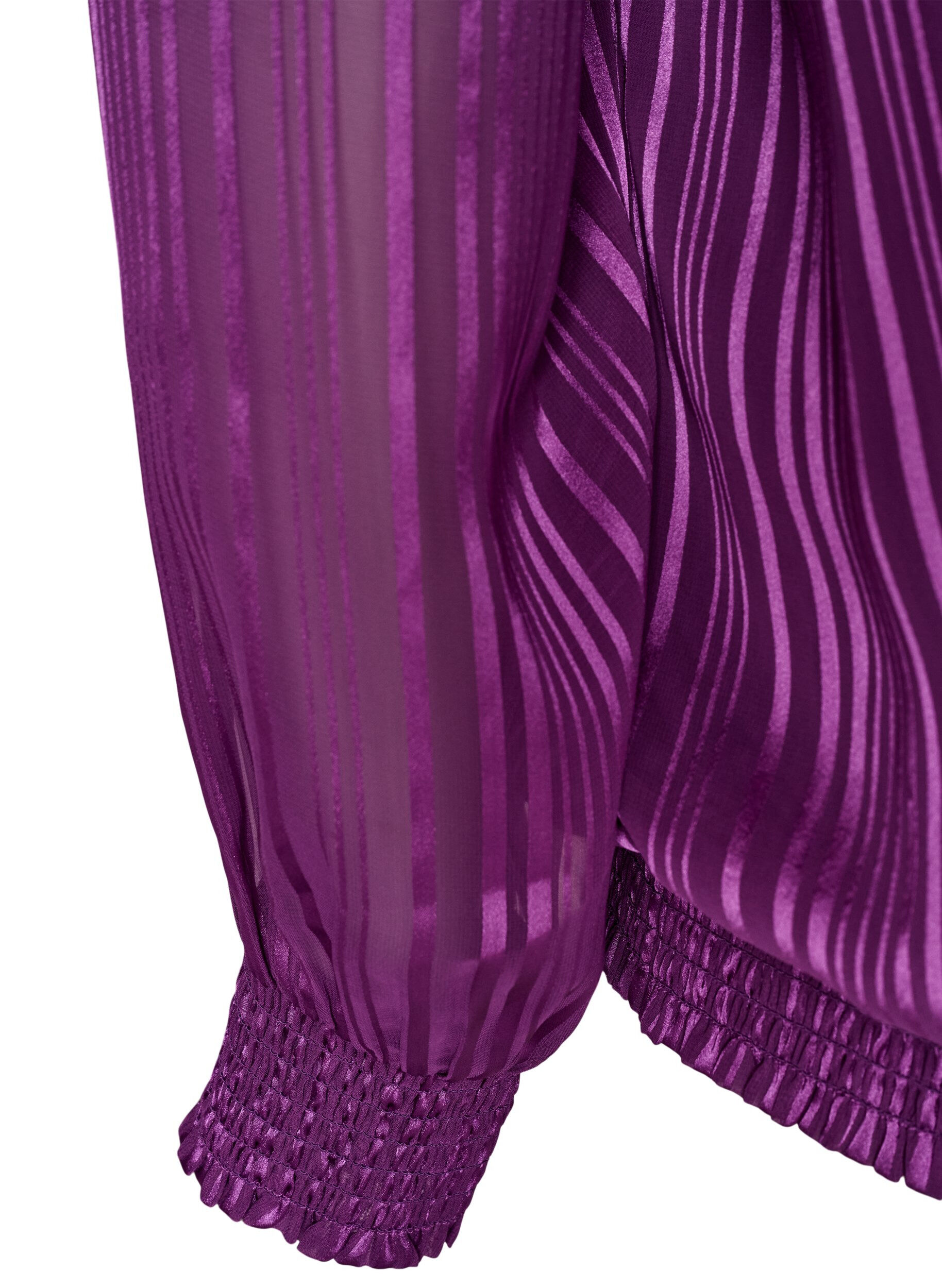 ZizziRandig blus med ballongform, Lila, Packshot image number 3