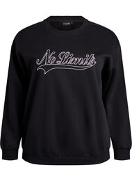 Sweatshirt med statementdetalj, Svart