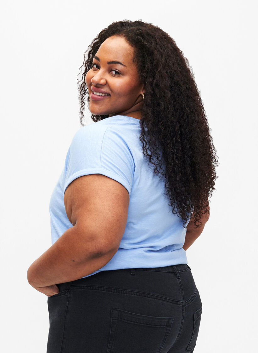 T-shirt med tryck i ekologisk bomull, Serenityw.Navy Print, Model image number 1