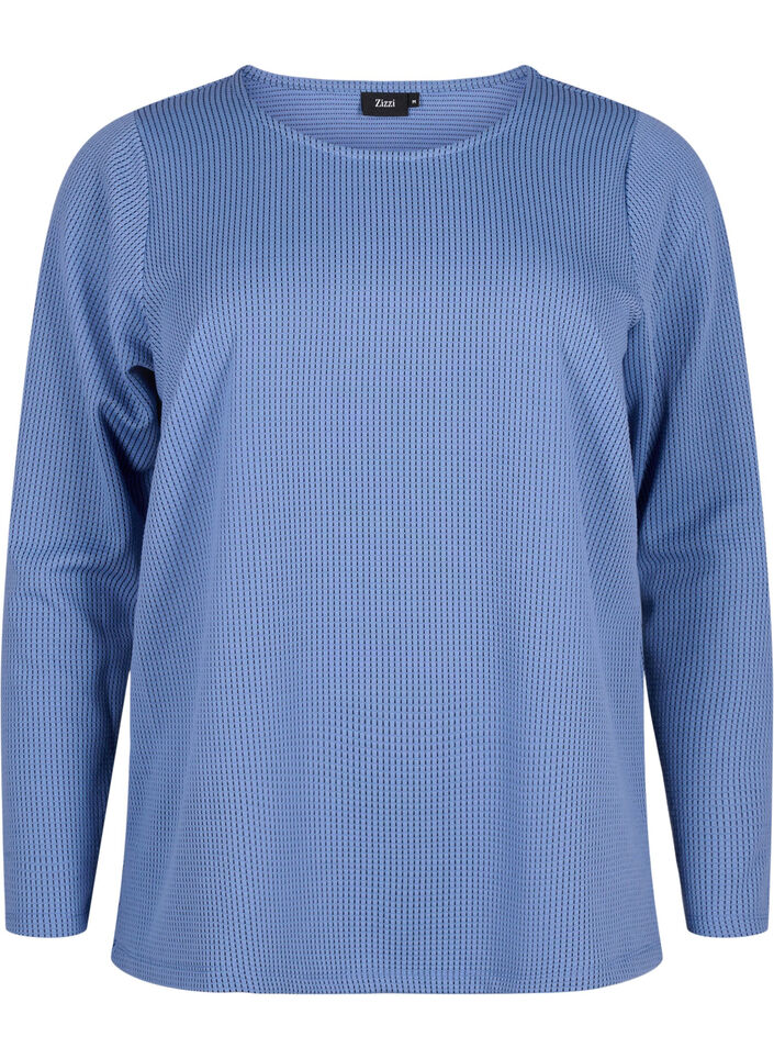 A-linjeformad blus med textur, Quiet Harbor, Packshot image number 0