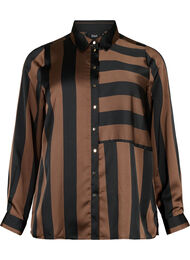 Randig satinskjorta, Chestnut/B. Stripes