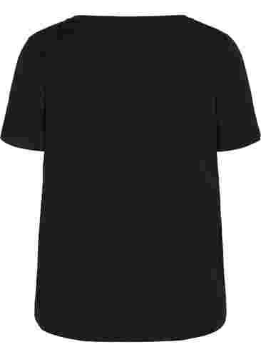  T-shirt till träning med print, Black w. LFT, Packshot image number 1