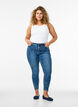 Croppade Amy jeans med blixtl&aring;s, Bl&aring;, Model image number 0