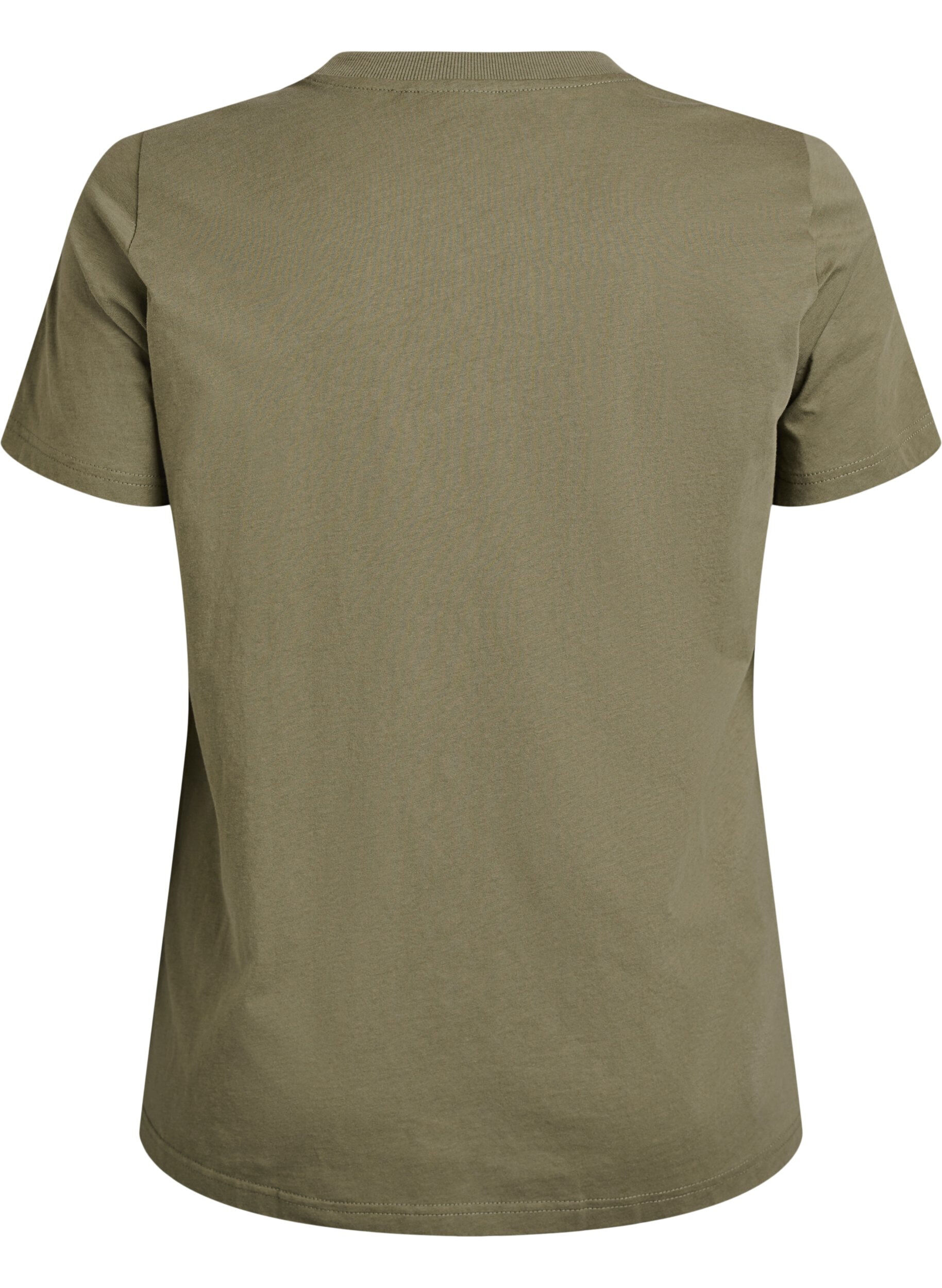 ZizziEnkel t-shirt i bomull med rund halsringning, Gr&ouml;n, Packshot image number 1