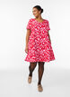 Kort a-linjeformad kl&auml;nning med blomm&ouml;nster, R&ouml;d, Model image number 1
