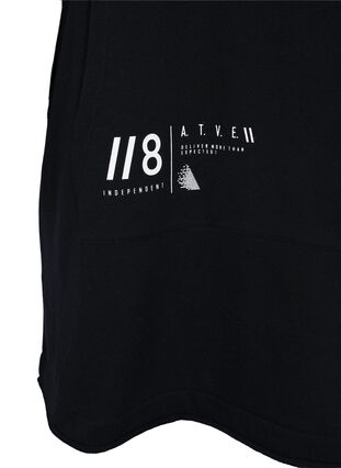 Sweatshirtklänning med huva och ficka, Black, Packshot image number 3