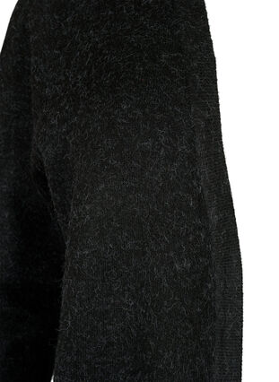 Mönstrad stickad kofta med fickor, Dark Grey Melange, Packshot image number 2