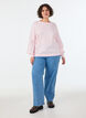 Stickad blus med sm&aring; prickar, Rosa, Model image number 1
