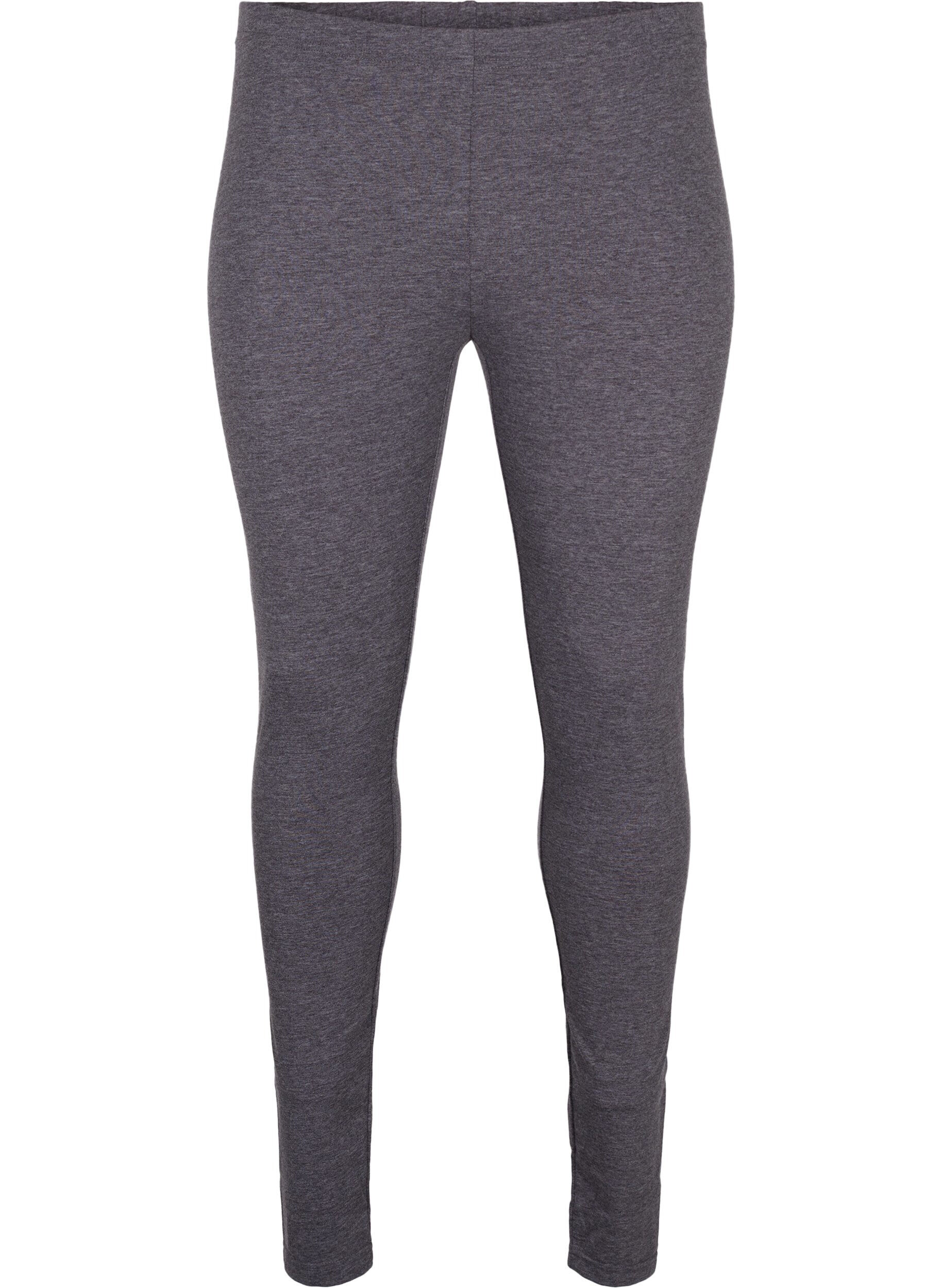 Zizzi Gr&aring; melerade leggings, Dark Grey Melange, Packshot image number 0