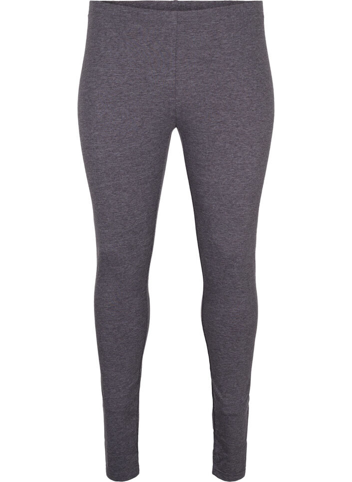 Grå melerade leggings, Dark Grey Melange, Packshot image number 0