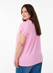 Kort&auml;rmad t-shirt i bomullsmix, Rosa, Model image number 2