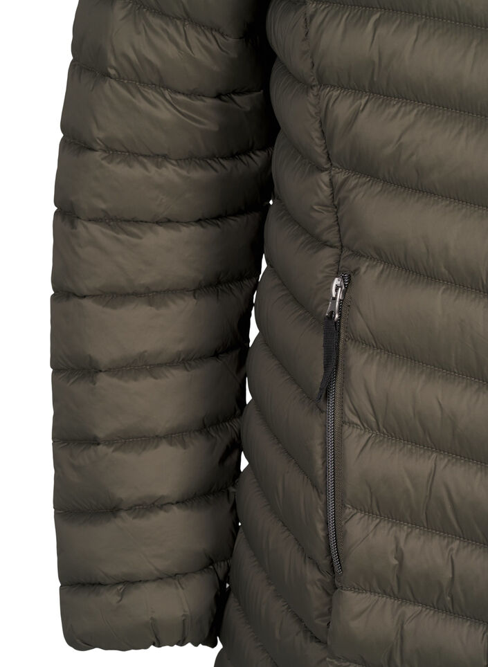 Lättviktsjacka med fickor och avtagbar huva, Grön, Packshot image number 3