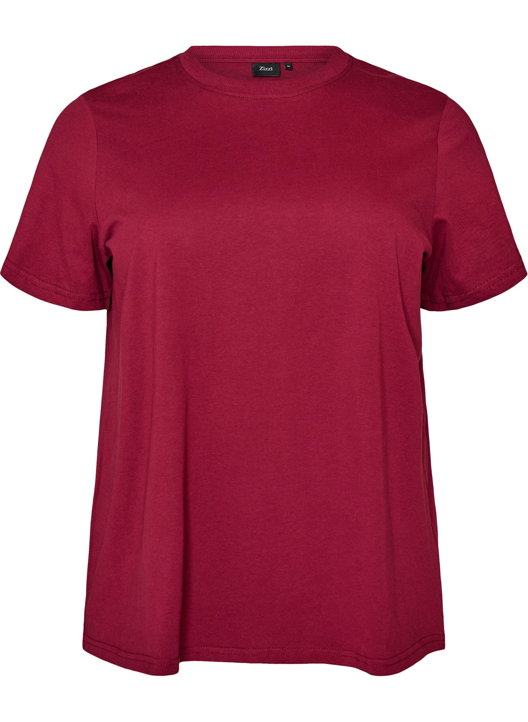 Enkel t-shirt i bomull med rund halsringning