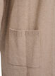 Ribbstickad kofta med fickor, Beige, Packshot image number 3