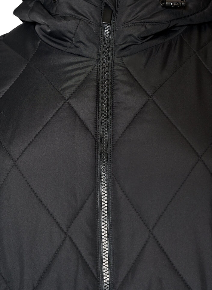L&auml;tt vadderad jacka med diamantquilt, Svart, Packshot image number 2
