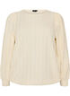 Jerseyblus med struktur och ballongsilhuett, Vanilla, Packshot image number 0