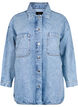 Löst sittande denimjacka med knappar, Light blue denim, Packshot image number 0