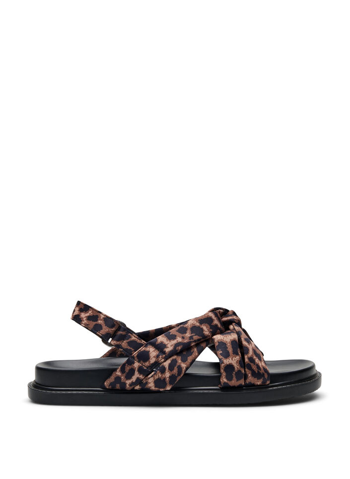 Wide fit - Sandal med knutdetalj, Brun, Packshot image number 0