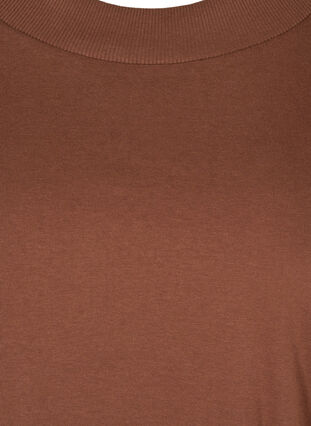 Kortärmad t-shirt med bred ribbad kant vid halsen, Rocky Road, Packshot image number 2