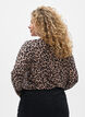 L&aring;ng&auml;rmad blus med leopardm&ouml;nster, Brun, Model image number 2