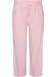 Pyjamabyxor i ekologisk bomull med h&aring;lbrodyr, Rosa