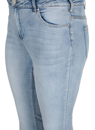 Amy jeans med hög midja och strass, Light blue, Packshot image number 2