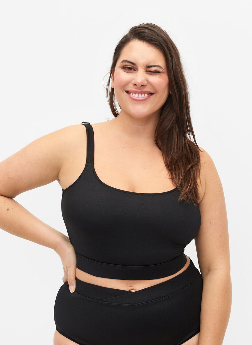 Bikinitopp med justerbara axelband, Black, Model image number 0