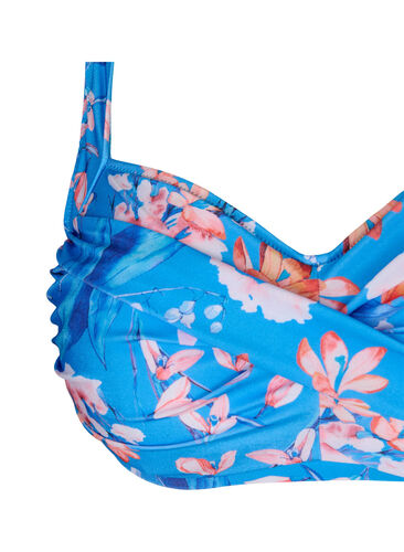 Bikinitopp med tryck, Bright Blue Print, Packshot image number 2