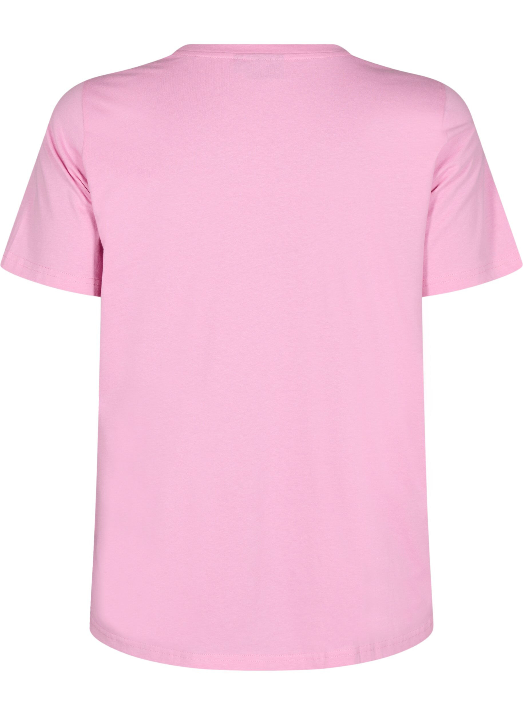 Zizzi T-shirt med br&ouml;stficka, Rosa, Packshot image number 1