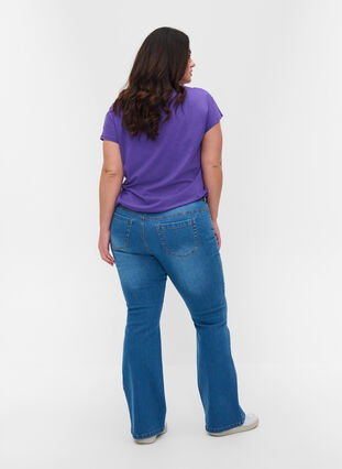 Högmidjade Ellen bootcut jeans, Light blue, Model image number 1